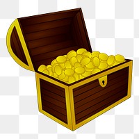 Treasure chest png sticker, transparent background. Free public domain CC0 image.