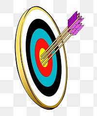 Arrow, dartboard png sticker, transparent background. Free public domain CC0 image.