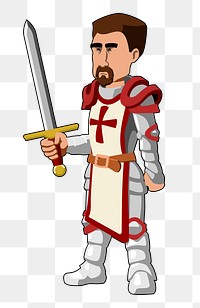 Medieval knight png sticker, transparent background. Free public domain CC0 image.