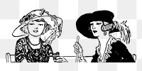 Classy vintage women png sticker, transparent background. Free public domain CC0 image.
