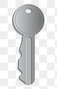 Silver key png sticker, transparent background. Free public domain CC0 image.