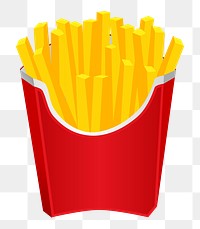 French fries png sticker, transparent background. Free public domain CC0 image.