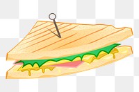 Sandwich, food png sticker, transparent background. Free public domain CC0 image.