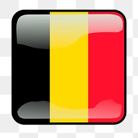 Belgian flag icon png sticker, transparent background. Free public domain CC0 image.