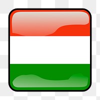 Hungarian flag icon png sticker, transparent background. Free public domain CC0 image.