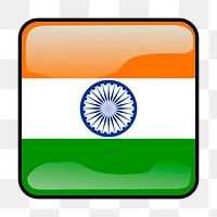 Indian flag icon png sticker, transparent background. Free public domain CC0 image.