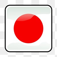 Japanese flag icon png sticker, transparent background. Free public domain CC0 image.