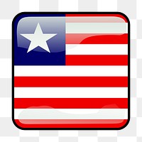 Liberian flag icon png sticker, transparent background. Free public domain CC0 image.