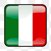 Italian flag icon png sticker, transparent background. Free public domain CC0 image.