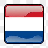 Netherlands flag icon png sticker, transparent background. Free public domain CC0 image.