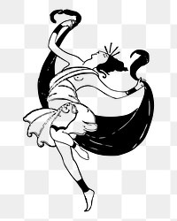 Dancing woman png sticker, transparent background. Free public domain CC0 image.