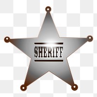 Sheriff badge png sticker, transparent background. Free public domain CC0 image.