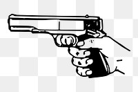 Pistol gun png sticker, transparent background. Free public domain CC0 image.