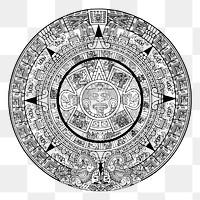 Aztec calendar png sticker, transparent background. Free public domain CC0 image.