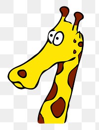 Giraffe cartoon png sticker, transparent background. Free public domain CC0 image.