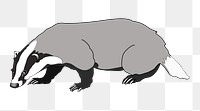 Badger, animal png sticker, transparent background. Free public domain CC0 image.