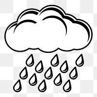 Raining cloud png sticker, transparent background. Free public domain CC0 image.