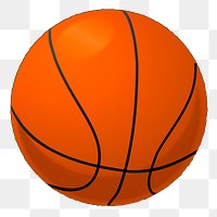 Basketball  png sticker, transparent background. Free public domain CC0 image.