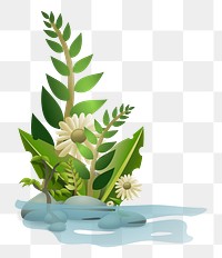 Flower bush png sticker, transparent background. Free public domain CC0 image.