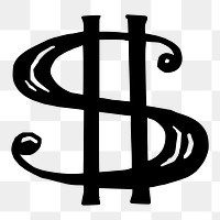 Dollar sign png sticker, transparent background. Free public domain CC0 image.