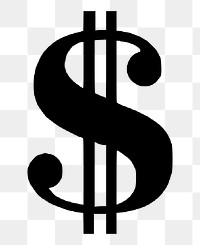 Dollar sign png sticker, transparent background. Free public domain CC0 image.