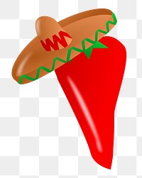 Sombrero pepper png sticker, transparent background. Free public domain CC0 image.