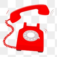 Ringing phone png sticker, transparent background. Free public domain CC0 image.