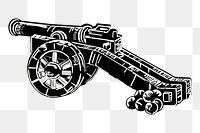 Medieval cannon png sticker, transparent background. Free public domain CC0 image.