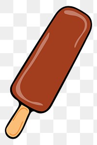 Chocolate ice-cream stick png sticker, transparent background. Free public domain CC0 image.