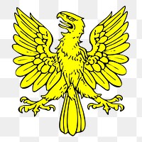 Yellow eagle png sticker, transparent background. Free public domain CC0 image.