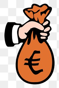 Hand holding money png sticker, transparent background. Free public domain CC0 image.