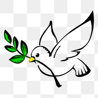 Dove, peace symbol png sticker, transparent background. Free public domain CC0 image.