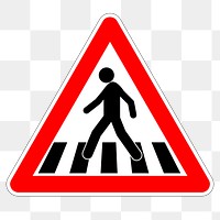 Pedestrian crossing sign png sticker, transparent background. Free public domain CC0 image.