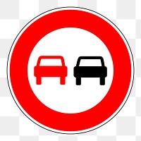 Overtaking restriction sign png sticker, transparent background. Free public domain CC0 image.