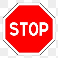 Stop sign png sticker, transparent background. Free public domain CC0 image.