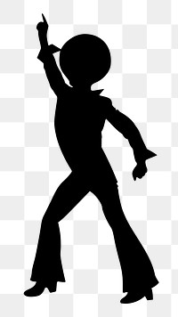 Disco man silhouette png sticker, transparent background. Free public domain CC0 image.