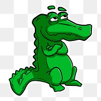 Crocodile cartoon png sticker, transparent background. Free public domain CC0 image.
