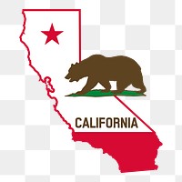 California flag png sticker, transparent background. Free public domain CC0 image.