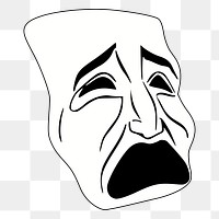 Crying mask png sticker, transparent background. Free public domain CC0 image.