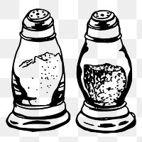 Salt shakers png sticker, transparent background. Free public domain CC0 image.