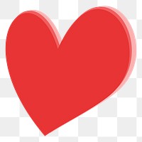 Red heart png sticker, transparent background. Free public domain CC0 image.