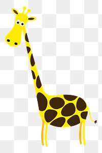 Giraffe cartoon png sticker, transparent background. Free public domain CC0 image.