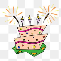 Birthday cake png sticker, transparent background. Free public domain CC0 image.