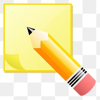 Pencil, note paper png sticker, transparent background. Free public domain CC0 image.