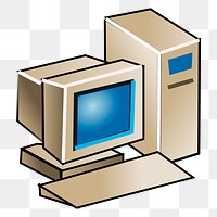 Retro computer png sticker, transparent background. Free public domain CC0 image.