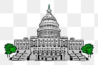 United States Capitol png sticker, transparent background. Free public domain CC0 image.