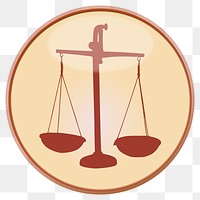 Scales of Justice png sticker, transparent background. Free public domain CC0 image.