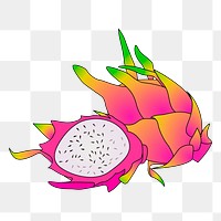 Dragonfruit, pitaya png sticker, transparent background. Free public domain CC0 image.