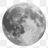 Planet Moon png sticker, transparent background. Free public domain CC0 image.