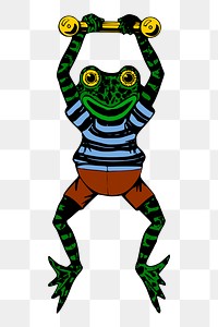 Frog cartoon png sticker, transparent background. Free public domain CC0 image.